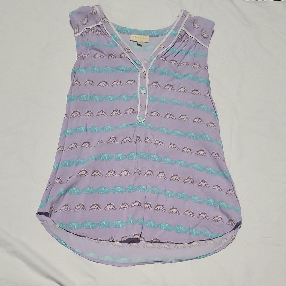 Modcloth Lavender and Teal Blouse